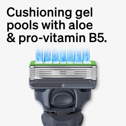 Schick Hydro Sensitive 5-Blade Razor Refills for Men with Flip-Back Precision Edger Perspective: top