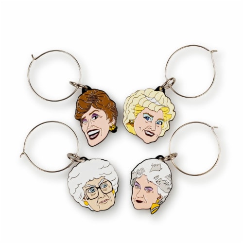 Golden Girls Wine Charms, Set of 4 Perspective: top