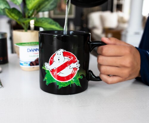 Ghostbusters Logo Ectoplasm Heat-Changing Ceramic Coffee Mug | Holds 20 Ounces Perspective: top