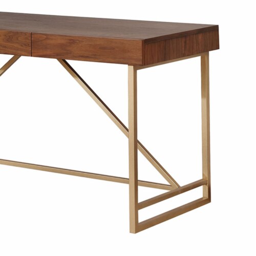 Brown desk with gold legs discount