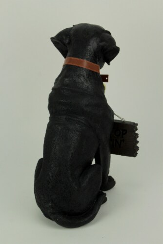 Black Lab Dog Indoor Outdoor Welcome Statue With Reversible Message Sign One Size Gerbes Super Markets