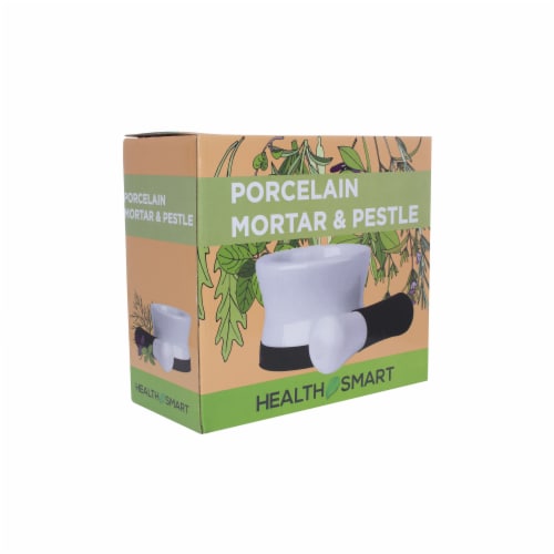 HealthSmart KTHERBC Porcelain Mortar & Pestle Grinding Perspective: top