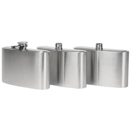 Maxam Three Flasks in One for a Fun Variety of Liquor Stainless Steel 3-24 Ounce Flasks Perspective: top