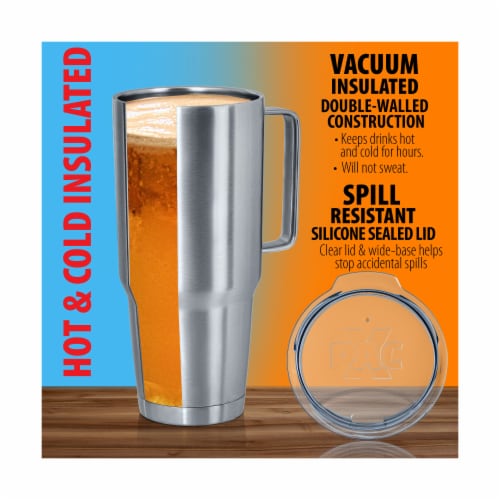 64oz Double Vacuum Wall Tumbler With Handle and Lid Perspective: top