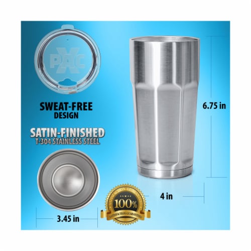 XPAC 16 Ounce Beverage Tumbler w/ Spill Resistant Lid, Stainless Steel, Vacuum Insulated Perspective: top