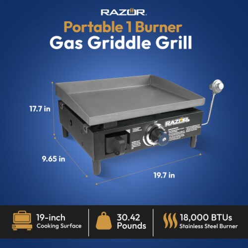 Razor Griddle GGT2160M 19 Inch Portable 1 Burner LP Propane Gas Grill, Steel Perspective: top