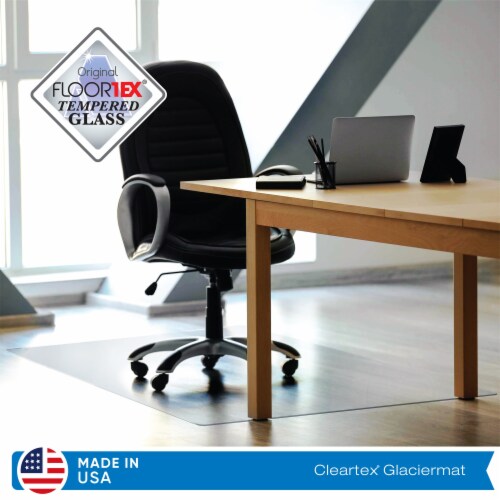 Glaciermat Heavy Duty Glass Chair Mat for Hard Floors & Carpets - 36  x 42 Perspective: top