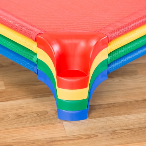 Deluxe Heavy-Duty Standard 52 L Stackable Daycare Cot w/Easy Lift Corners Pack of 4 Perspective: top