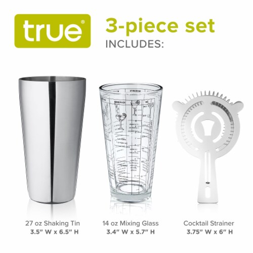 True Strainer Mixing Glass Shaking Tin Bar Set Perspective: top