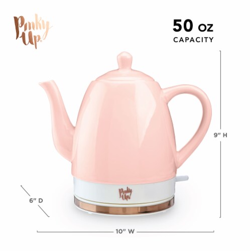 Noelle™ Pink Ceramic Electric Tea Kettle by Pinky Up® Perspective: top