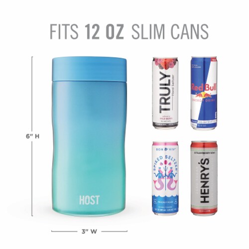 Stay-Chill Slim Can Cooler in Lagoon by HOST® Perspective: top