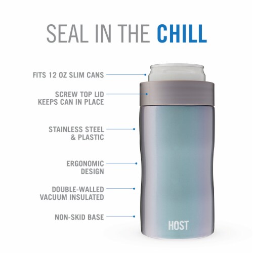Stay-Chill Slim Can Cooler in Space Gray by HOST® Perspective: top