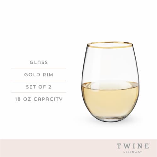 Gilded Stemless Wine Glass Set by Twine Perspective: top
