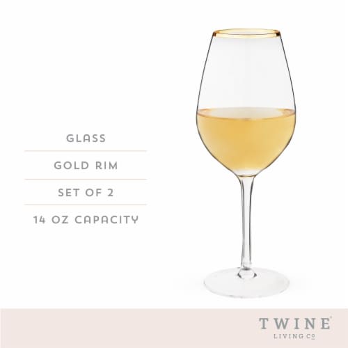 Gilded Stemmed Wine Glass Set TwineÂ® Perspective: top