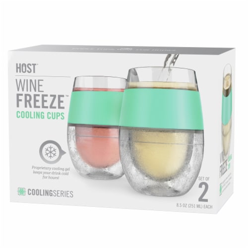 True Fabrications Host Freeze Cooling Wine Cup - Mint Perspective: top