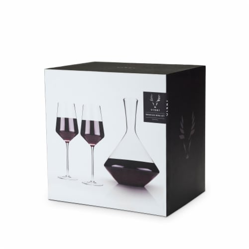 3-Piece Angled Crystal Bordeaux Set by Viski® Perspective: top