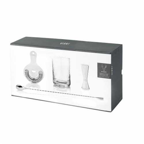 Viski 4-Piece Stainless Steel Mixologist Barware Set Perspective: top