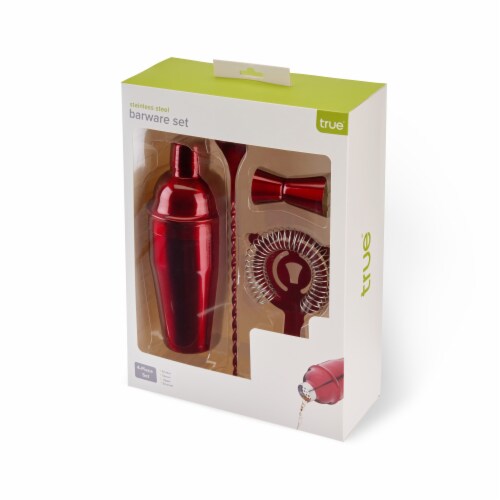Red Barware Set Perspective: top