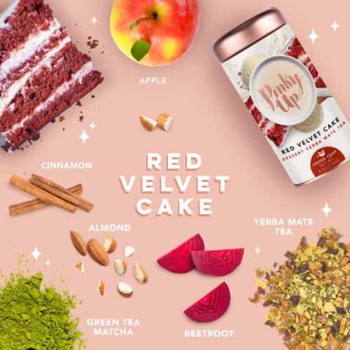 True Fabrications Red Velvet Cake Loose Leaf Tea Perspective: top