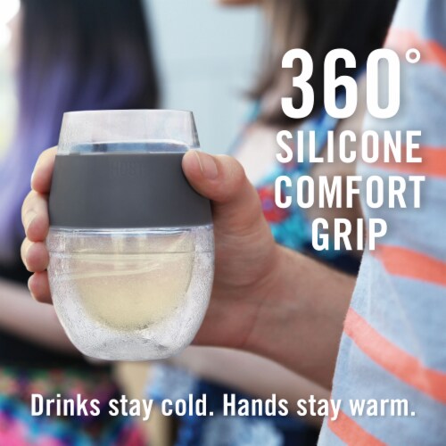 True Fabrications Wine Freeze Cooling Cup Grey Perspective: top