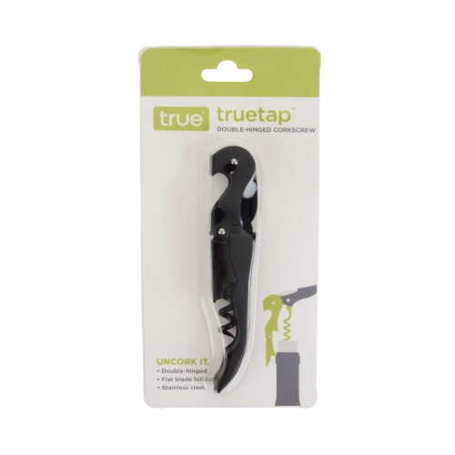 Truetap™: Double-Hinged Corkscrew in Matte Black with Black Perspective: top