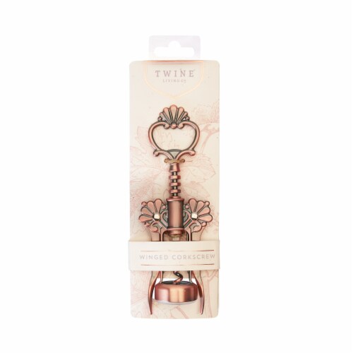 Brushed Copper Filigree Winged Corkscrew by Twine® Perspective: top