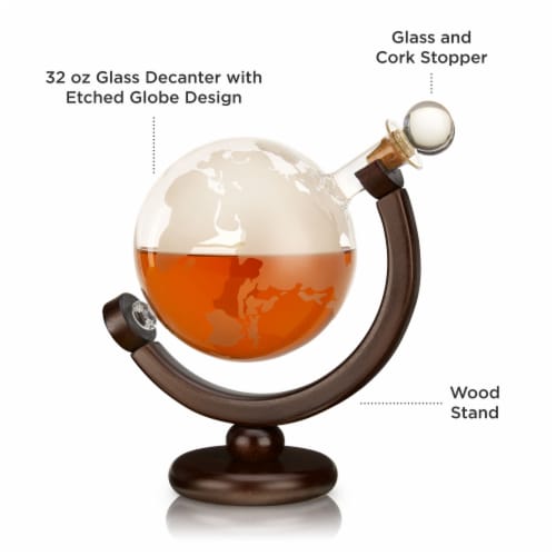 Viski Globe Liquor Decanter Perspective: top