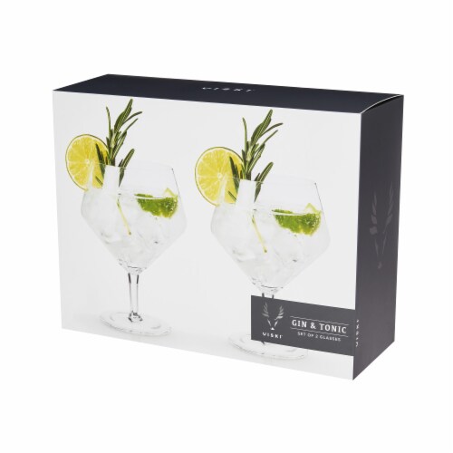 Viski Angled Crystal Gin & Tonic Glasses Perspective: top