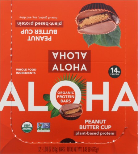 Aloha Peanut Butter Cup Plant-Based Protein Bar Perspective: top