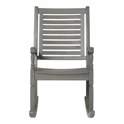 Outdoor Wood Patio Rocking Chair - Gray Wash Perspective: top