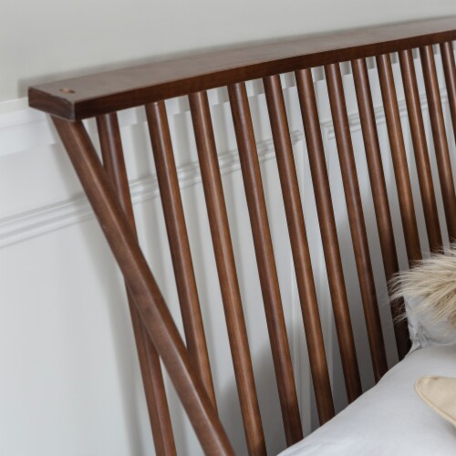 Walker Edison Spindle Modern Solid Pine Wood Queen Bed Frame in
