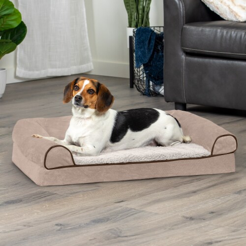 Orthopedic Sofa Dog Beds - Faux Fleece & Chenille