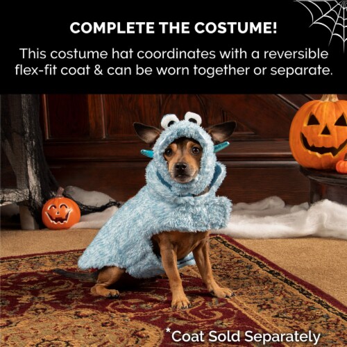 FurHaven Flex-Fit Pet Costume Hat - Monster Blue, M Perspective: top