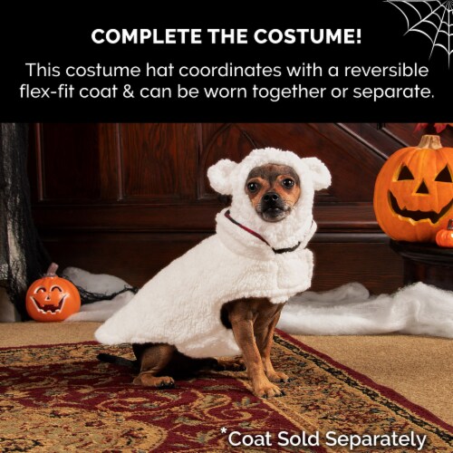 FurHaven Flex-Fit Pet Costume Hat - Polar Bear, L-XL Perspective: top