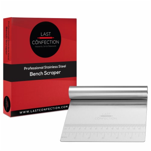 Stainless Steel Pastry Bench Scraper & Dough Cutter - Last Confection Perspective: top