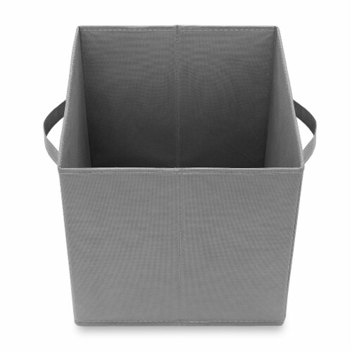 (Set of 6) Collapsible Fabric Cubes, 11 Storage Bins - Gray Perspective: top