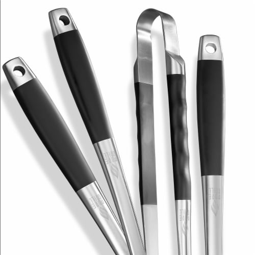 4pc BBQ Tool Utensil Set, Stainless Steel by Pure Grill, 1 x 17.5 ...