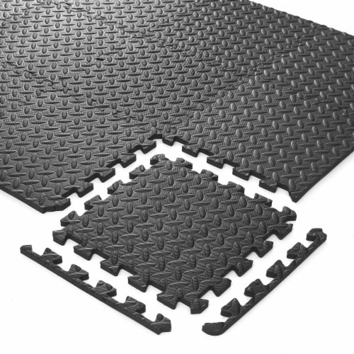 12 Gym Exercise Flooring Mats 12 Foam Workout Floor Tiles Black 12 Sq Ft Black Fry s Food Stores
