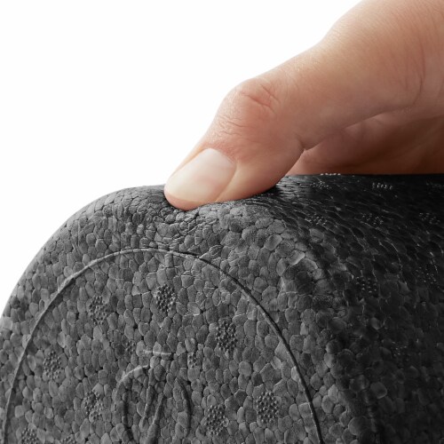 12 High-Density Foam Roller for Exercise Massage Recovery - Black Perspective: top