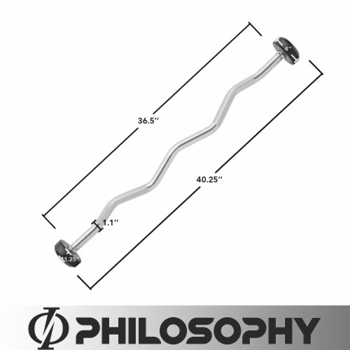 Rubber Fixed Barbell, 10 LB Pre-Loaded Weight EZ Curl Bar Perspective: top
