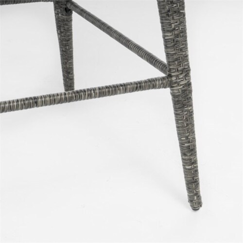 Noble House Puerta Outdoor Mixed Black Wicker 5pc Dining Bar Set Perspective: top