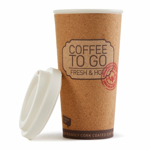 Life Story Corky Cup Reusable 16 oz Insulated Travel Mug Coffee Thermos (2 Pack) Perspective: top