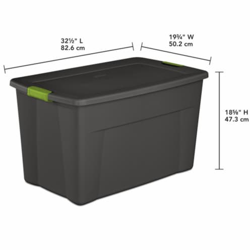Sterilite 35 Gallon Storage Tote Box with Latching Container Lid, Gray (8 Pack) Perspective: top