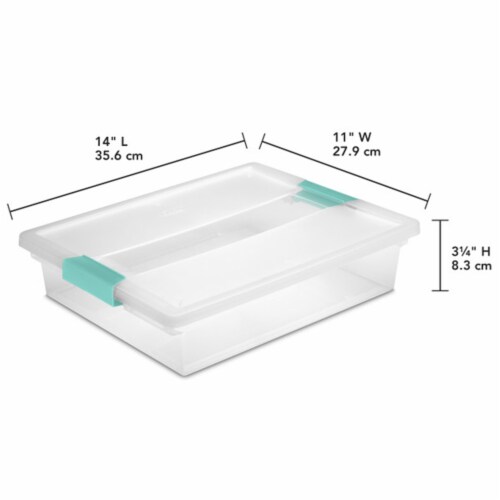 Sterilite Plastic Mini Clip Storage Box Container with Latching Lid, 18 Pack