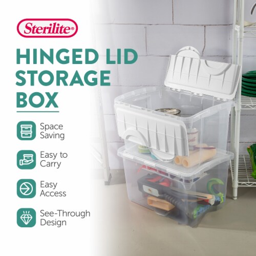 Sterilite Storage Box with Hinged Lid - Clear, 48 qt - Kroger