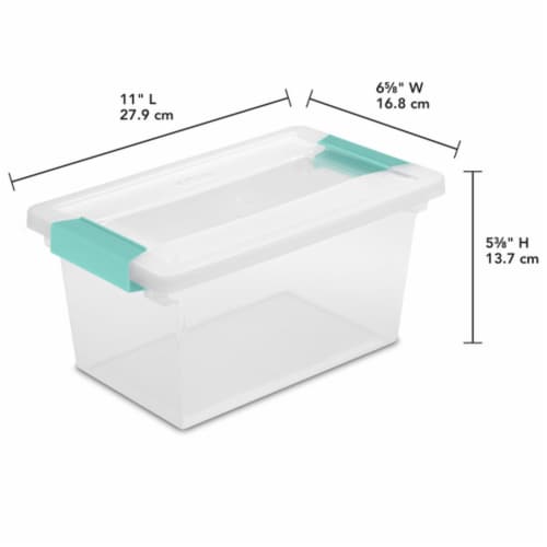 Sterilite Plastic Medium Clip Storage Box Container with Latching Lid, 8 Pack Perspective: top