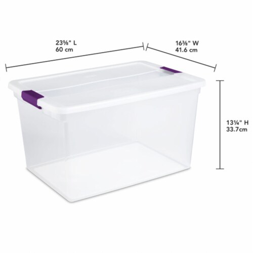 Homz Multipurpose 66 Quart Clear Storage Container Tote Bins with Secure  Latching Lids for Home or Office Organization, (2 Pack)