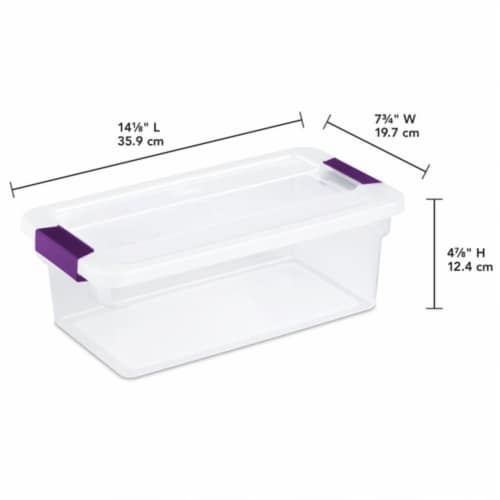 Sterilite 6 Quart Plastic ClearView Latch Box Storage Container Tote, 24 Pack Perspective: top