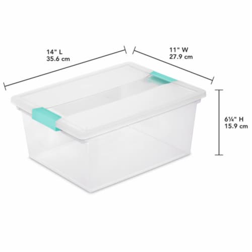 Sterilite Deep Clear Plastic Stackable Storage Bin with Clear Latch Lid, 8 Pack Perspective: top