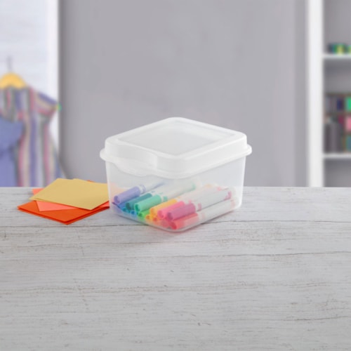 Sterilite Plastic Stacking FlipTop Latching Storage Box Container